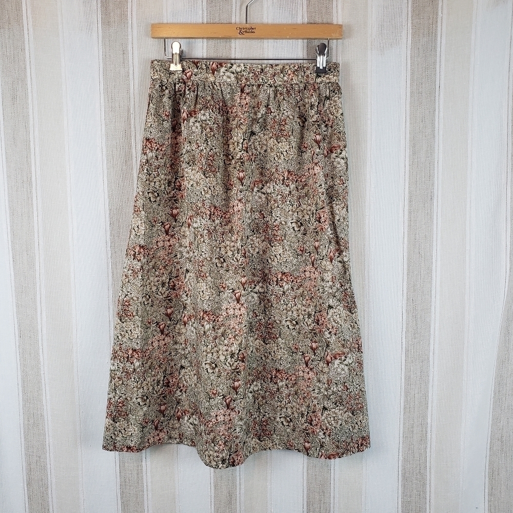 Vintage Floral Midi‎ Skirt Size Small